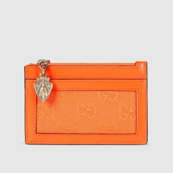 Gucci Luce Orange Card Case Wallet Holder - Picture 1 of 12